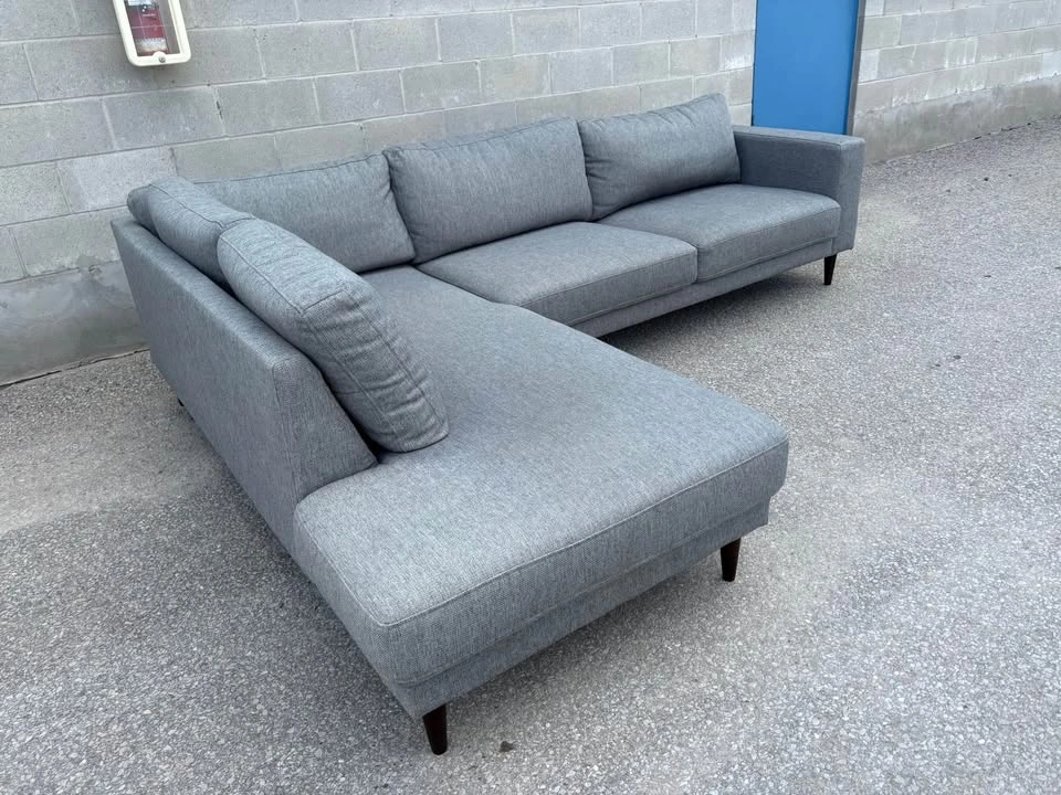 Structube Grey Sectional Sofa with Long Chaise - Free Delivery - photo 3