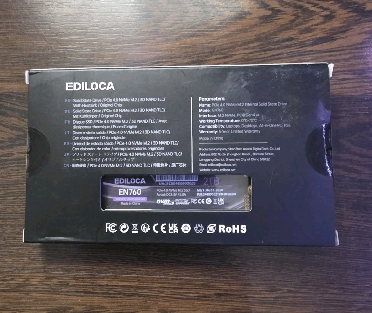 EDILOCA EN760 PCIe 4.0 NVMe M.2 2TB SSD w/ Heatsink - photo 2