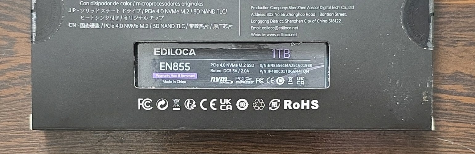 EDILOCA EN855 PCIe 4.0 NVMe M.2 Internal SSD 1TB for PS5 - photo 2