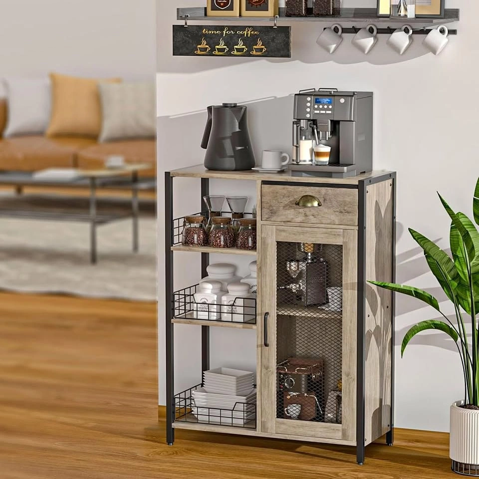 X-cosrack 3-Tier Coffee Bar Table with Storage