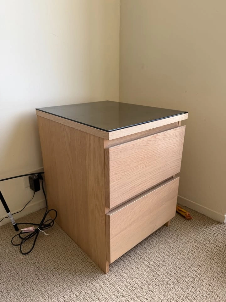 IKEA STORKLINTA Nightstand (Oak Effect, 2 Drawers) - photo 2