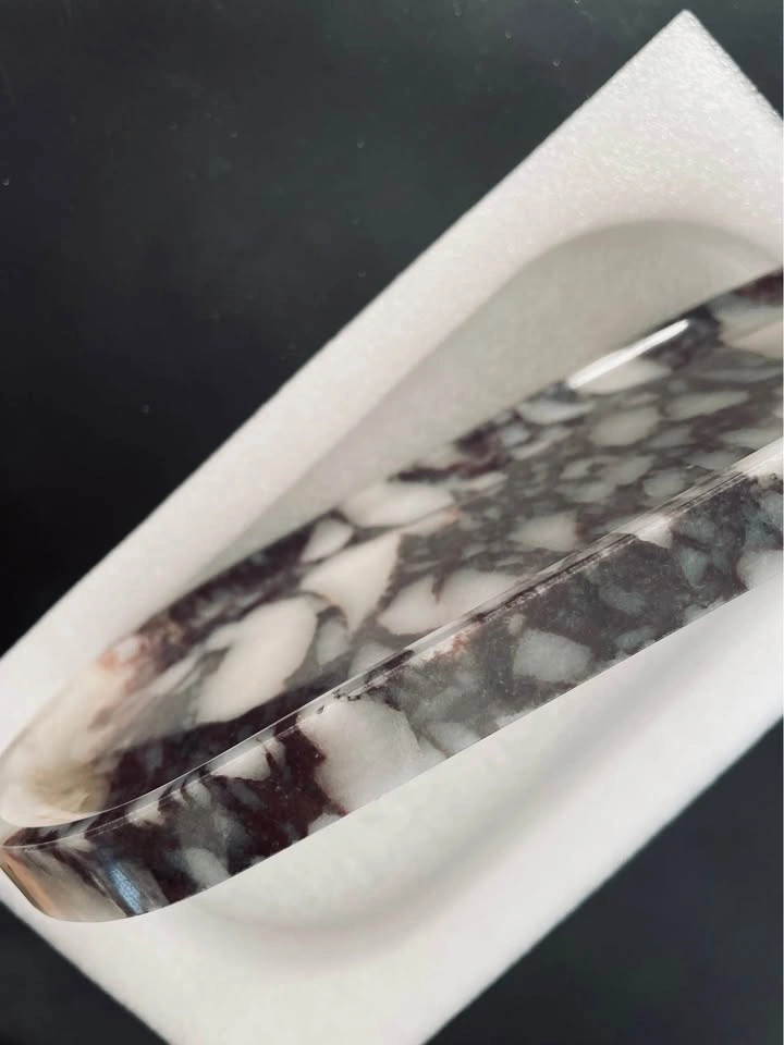 Picasso Marble Tray | Black & White Abstract Stone Dish - photo 3