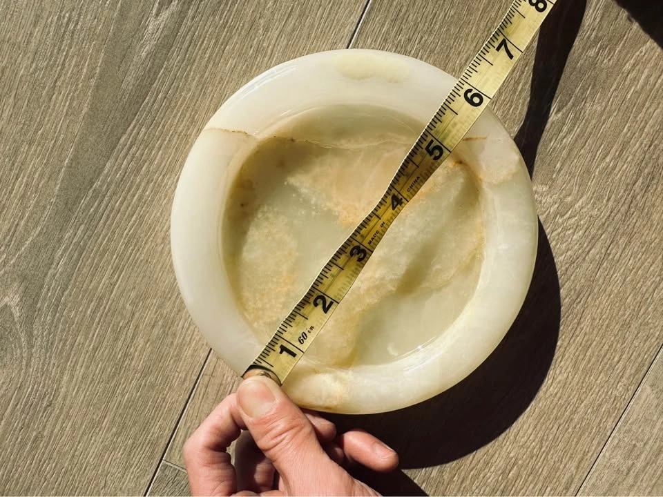 White Onyx Ring Dish | Hand-Carved Stone Bowl - photo 4