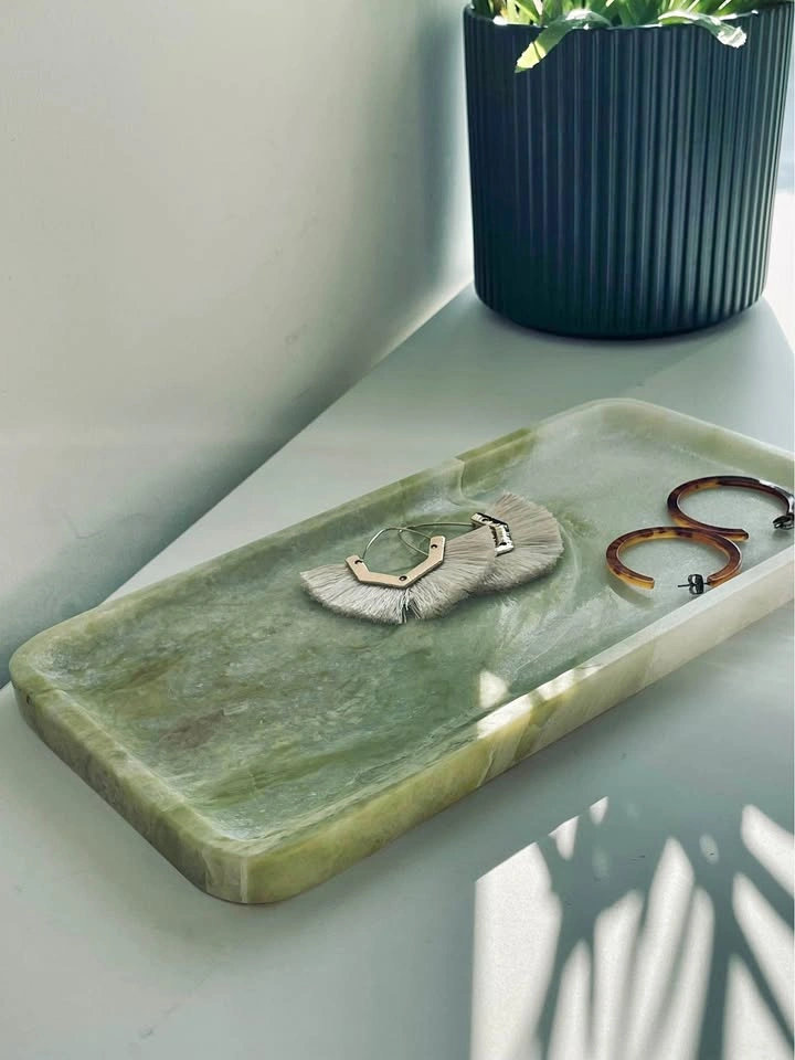 Green Onyx Stone Tray | Natural Marble Vanity / Jewelry Dish