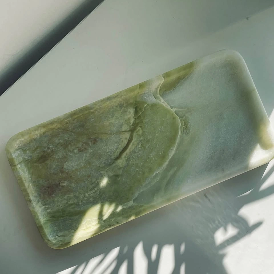 Green Onyx Stone Tray | Natural Marble Vanity / Jewelry Dish - photo 2