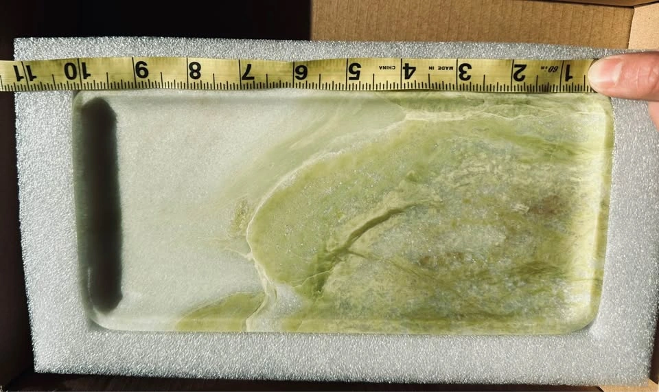 Green Onyx Stone Tray | Natural Marble Vanity / Jewelry Dish - photo 4