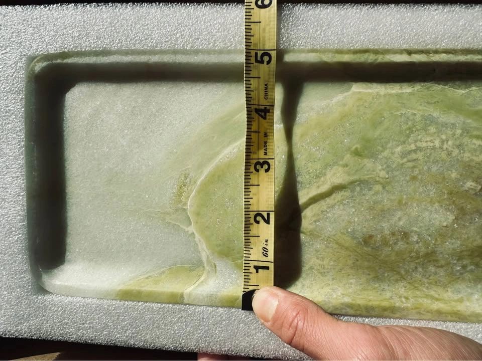 Green Onyx Stone Tray | Natural Marble Vanity / Jewelry Dish - photo 5