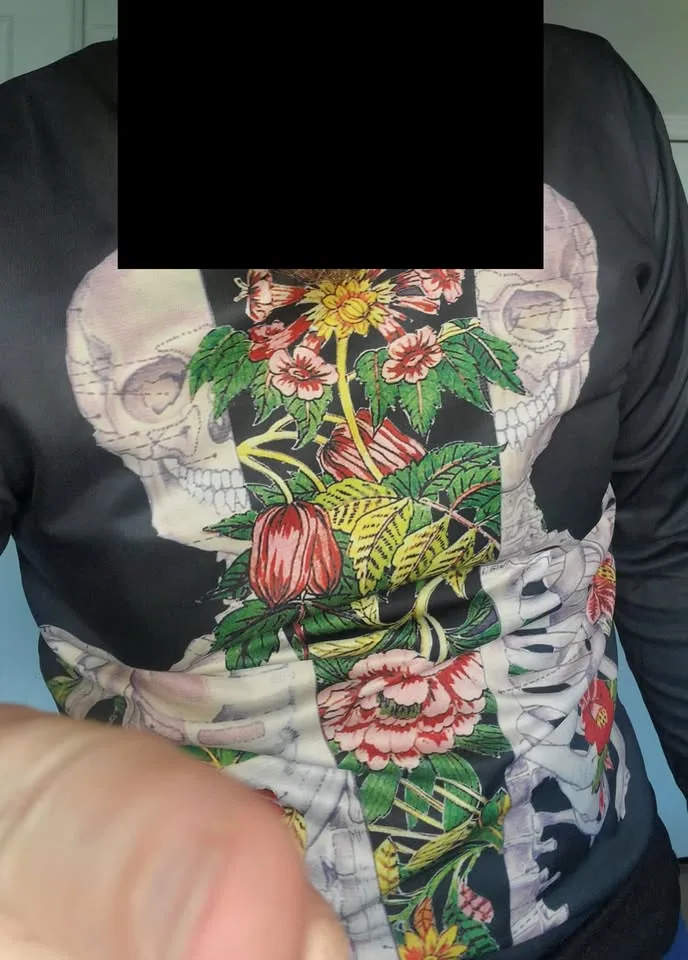 Flowers Skeleton Sweatshirt Mens Medium image indicator(2)