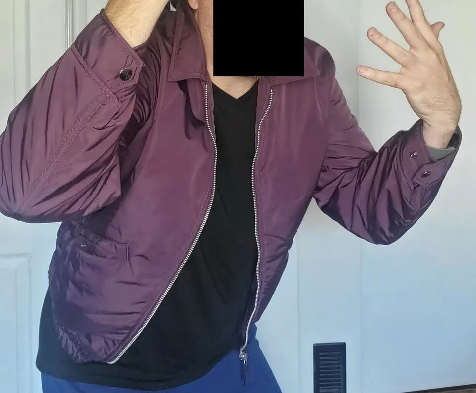 Uniqlo Purple Bomber Jacket Mens' Small image indicator(2)