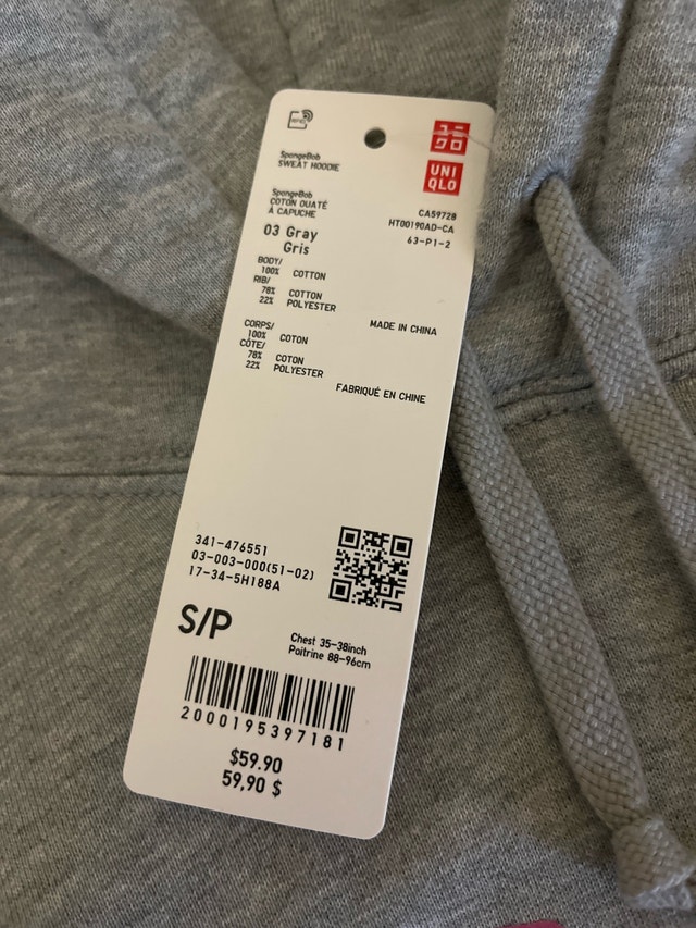 Uniqlo x SpongeBob x CPFM Hoodie - Size Small - photo 2