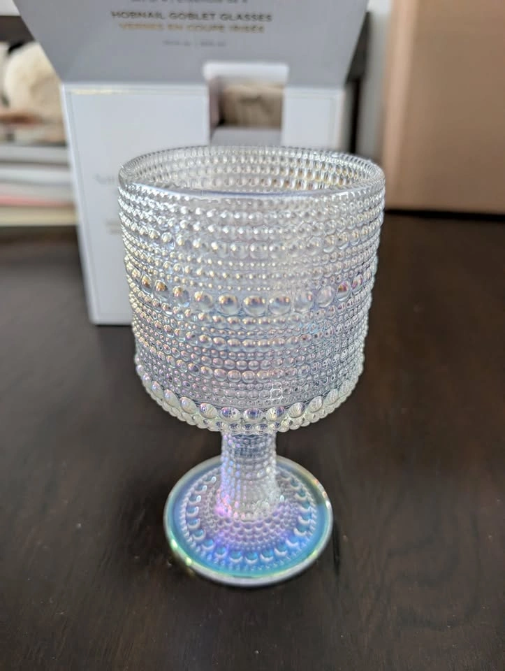 Hobnail Goblet Glasses - Set of 4 (300ml) - photo 2