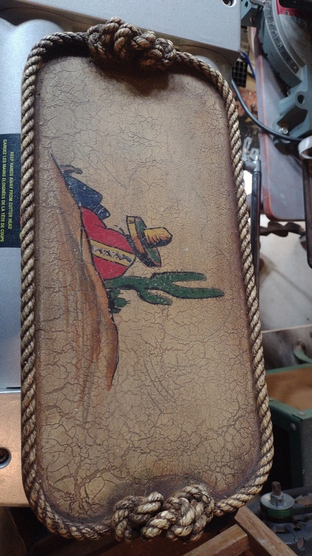 Vintage Mexican wooden tray