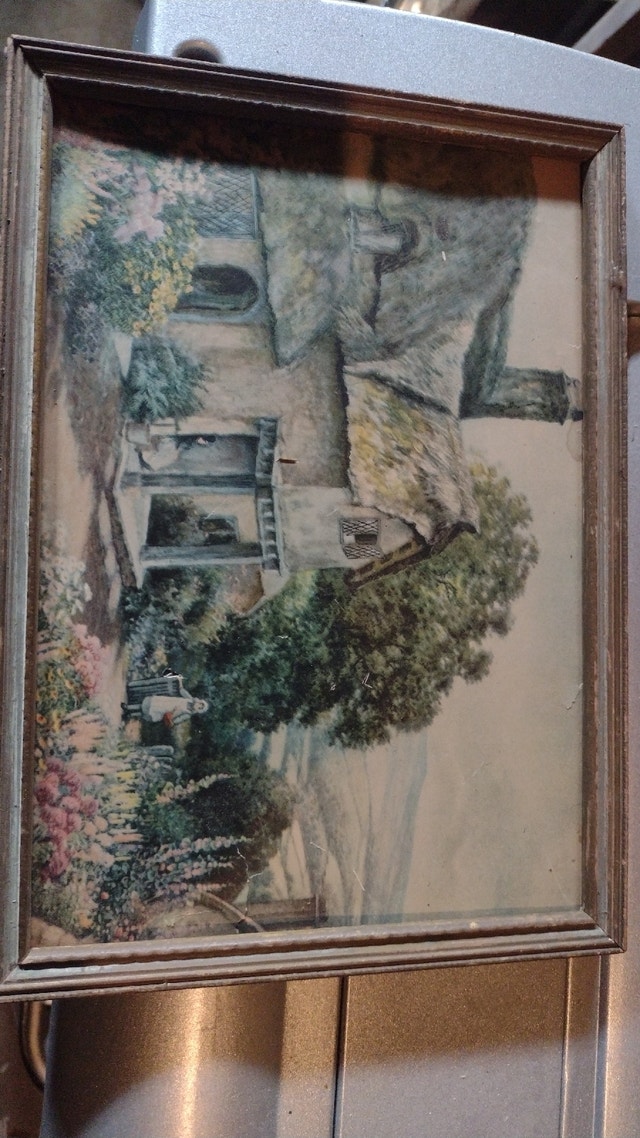 Vintage Framed Print - English Cottage Garden