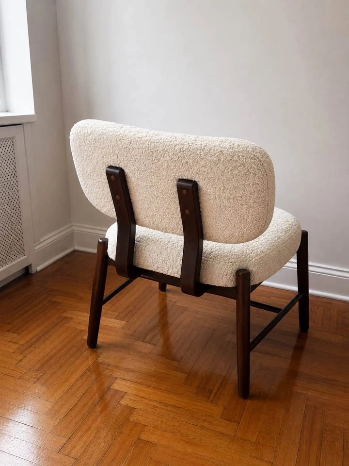 Bouclé Accent Chair – Mid Century Modern - photo 2