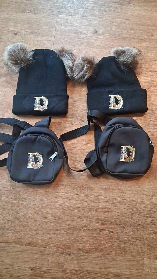 Kids winter hats and bags.