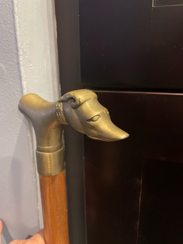 Brass Dog Walking Stick - photo 2