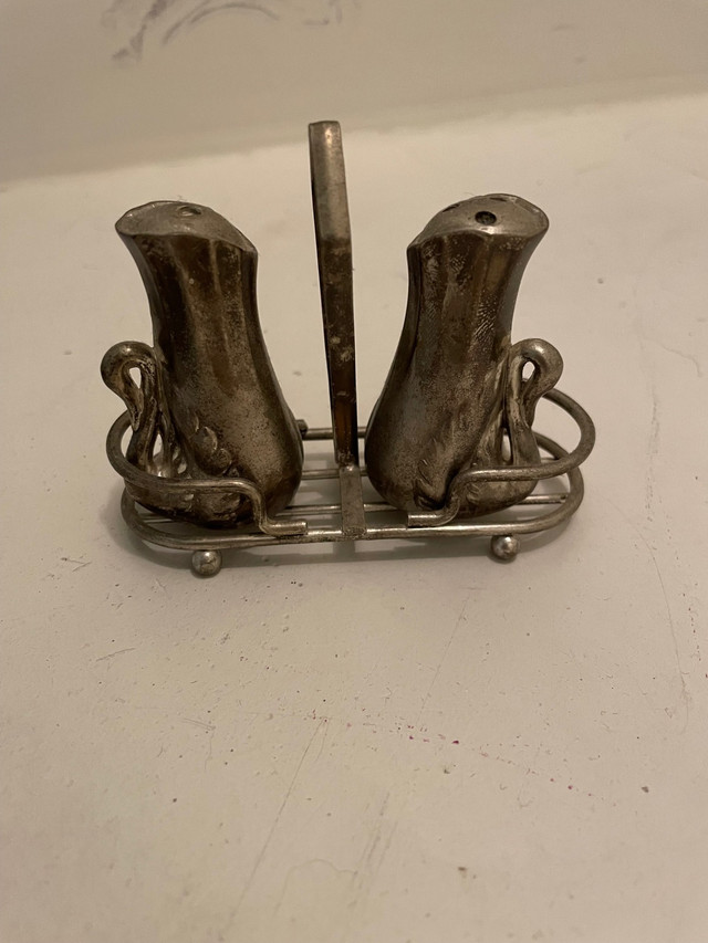 Brass swan salt and pepper set