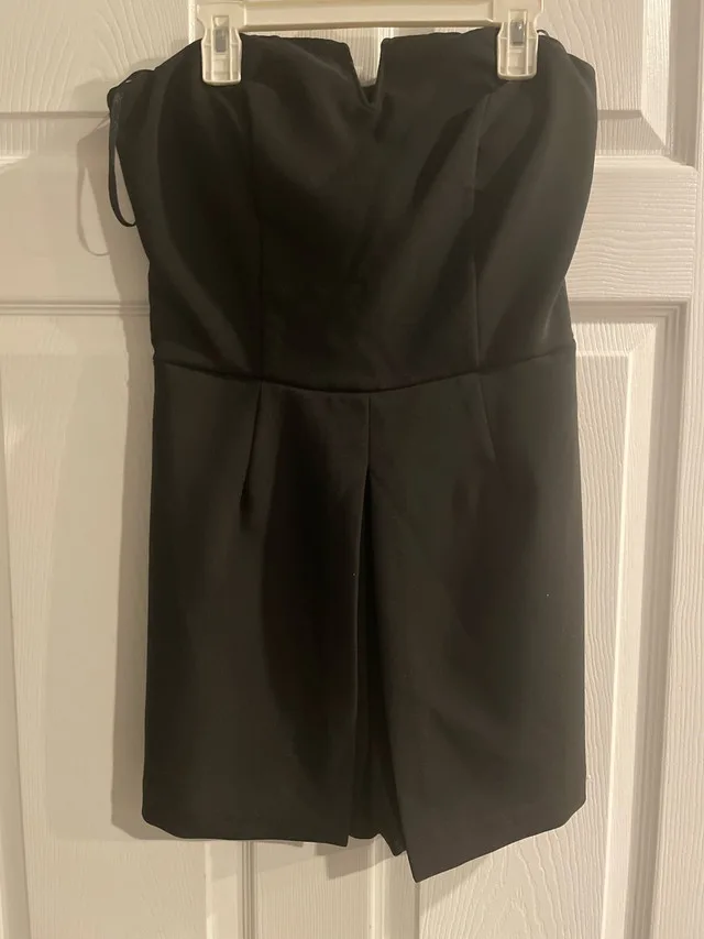 Monteau Black Strapless Romper thumbnail