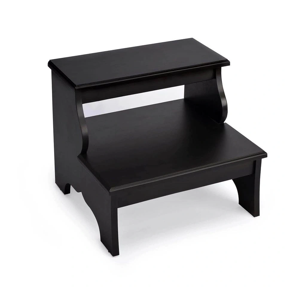 Brand New Black Wooden Two Step Stool