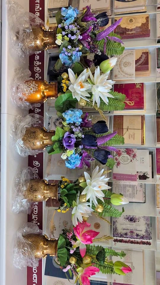 Decorative Ceramic Vases with Artificial Flowers