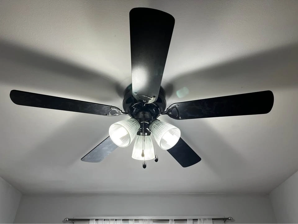 Black 52-Inch Ceiling Fan with 3-Light Kit - photo 2