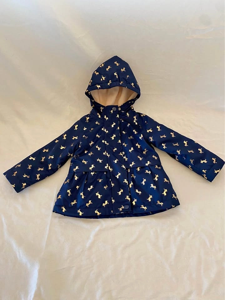 Baby Girl Blue with gold Unicorns Spring Jacket - 12 Months