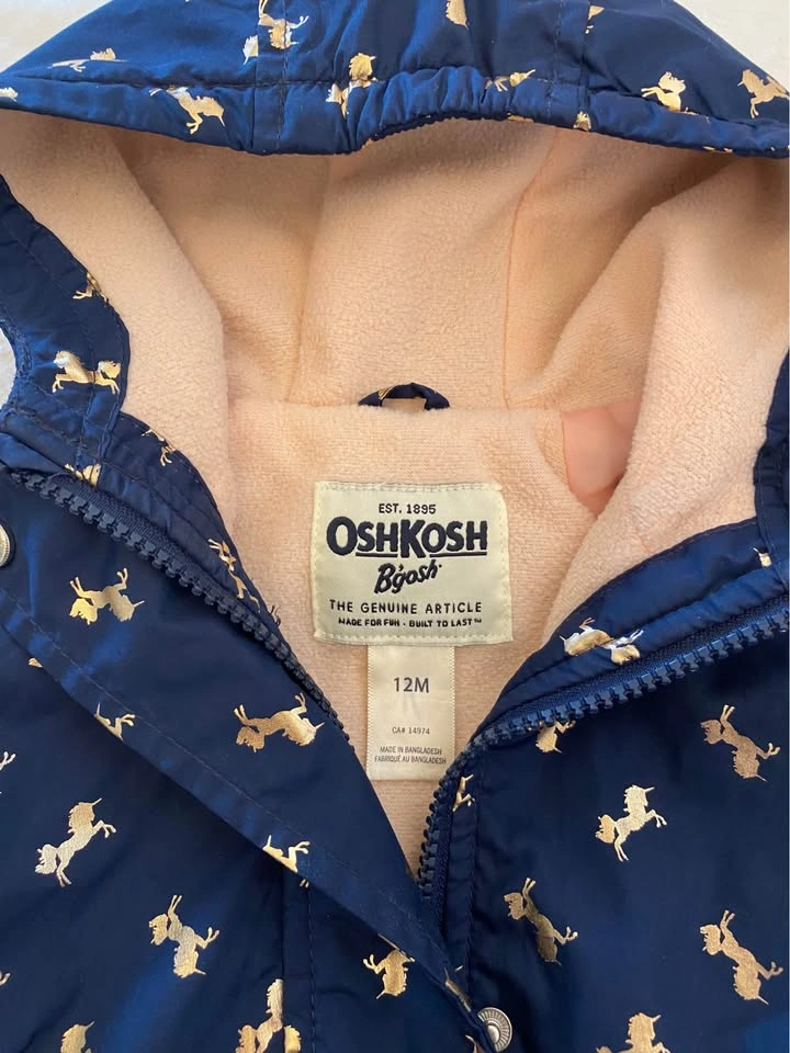 Baby Girl Blue with gold Unicorns Spring Jacket - 12 Months - photo 3