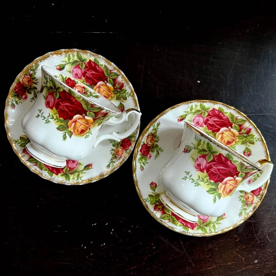 2 Set Royal Albert Old Country Roses Teacup & Saucer - photo 3