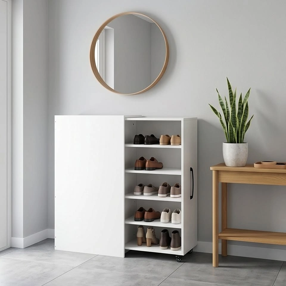 Modern Sliding Door Shoe Cabinet - White (From $126) - photo 2