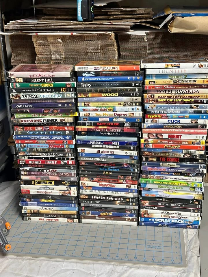 Lot of 104 DVD Movies: Family, Comedy, Drama, Kids & More