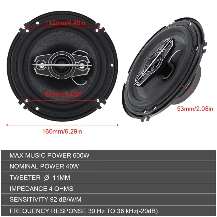 Yiye-lang Speaker Coaxial HiFi 4 Way 6 Inch 600 W 2 PCS - photo 5