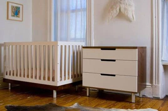 OEUF Classic White & Walnut Dresser Retail $2000 - photo 3