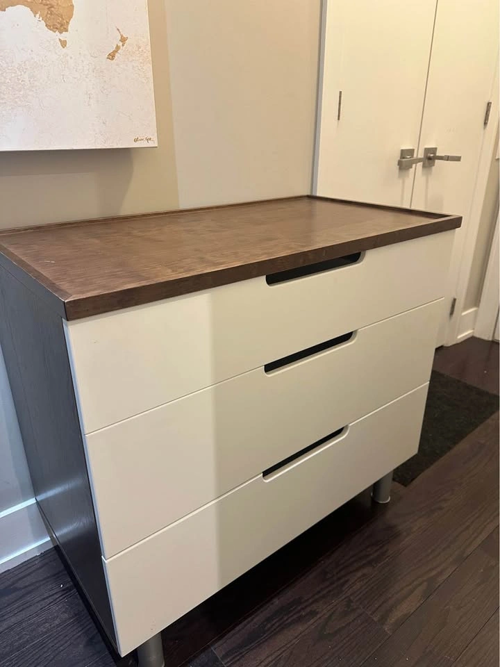 OEUF Classic White & Walnut Dresser Retail $2000