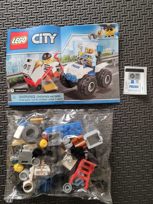LEGO CITY Police 60135: ATV Arrest, Factory Sealed Bags, NO BOX
