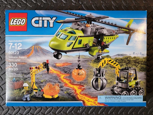 LEGO CITY 60123: Volcano Supply Helicopter, New & Factory Sealed