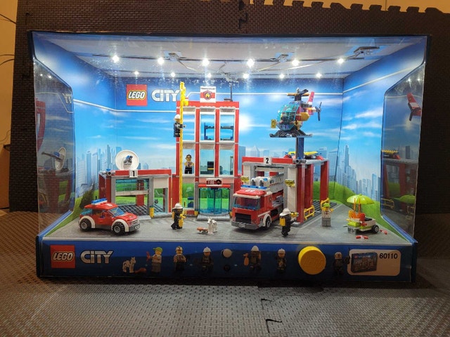 LEGO City 60110 Fire Station Store Display with Working Lights