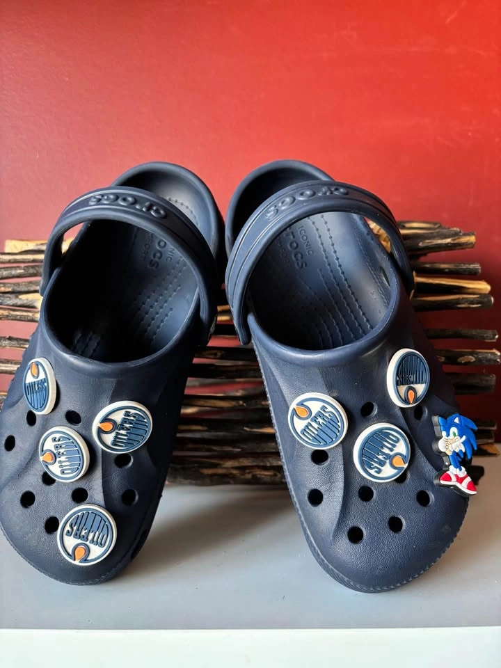 Crocs Navy Blue Clogs Size 13 with Jibbitz - photo 5