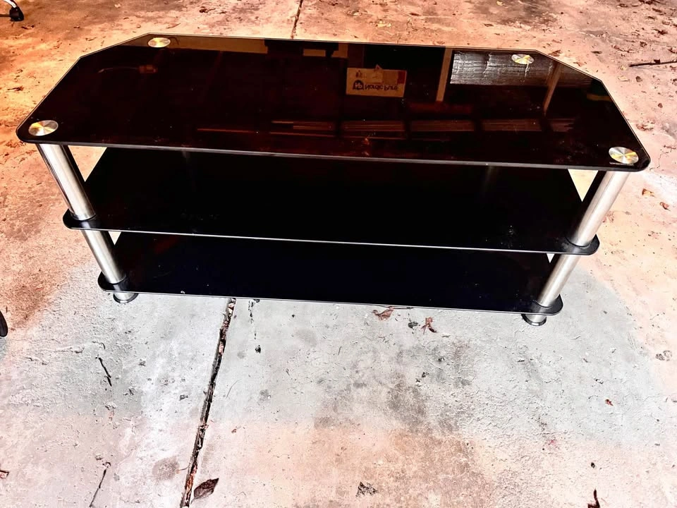 55 inch glass tv console