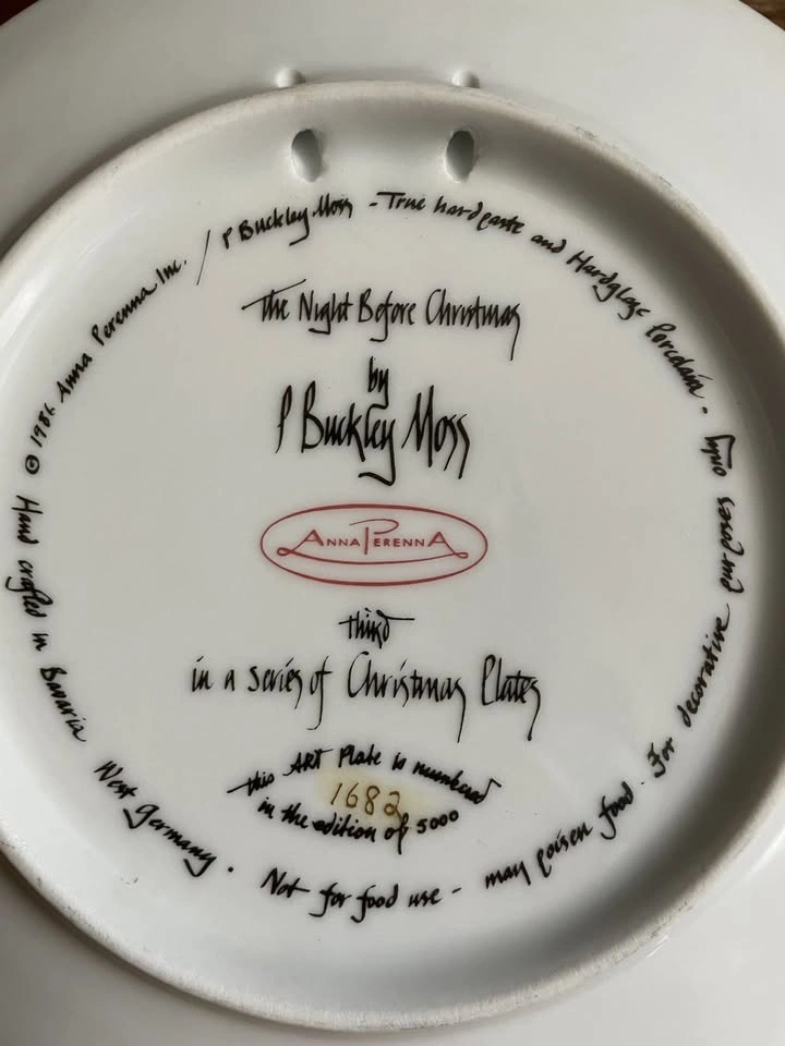 Pat Buckley Moss The Night Before Christmas Plate - photo 3
