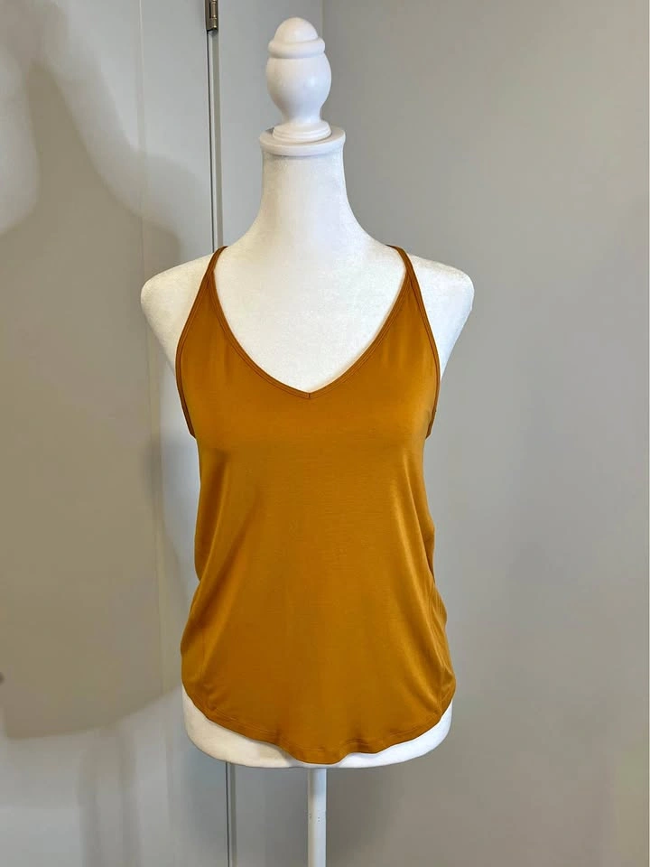 LULULEMON Mustard Yellow V-Neck Tank Top Size 8