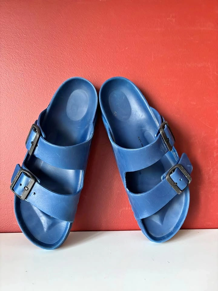 Birkenstock Arizona EVA blue slides