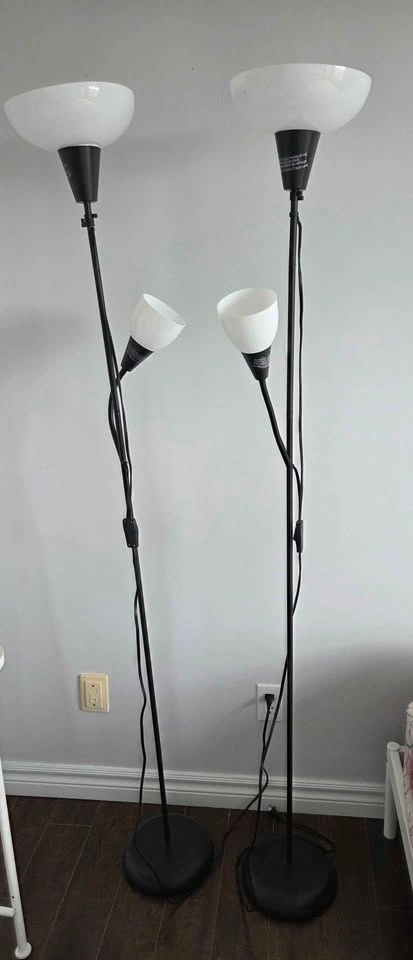 Two Floor uplighters black