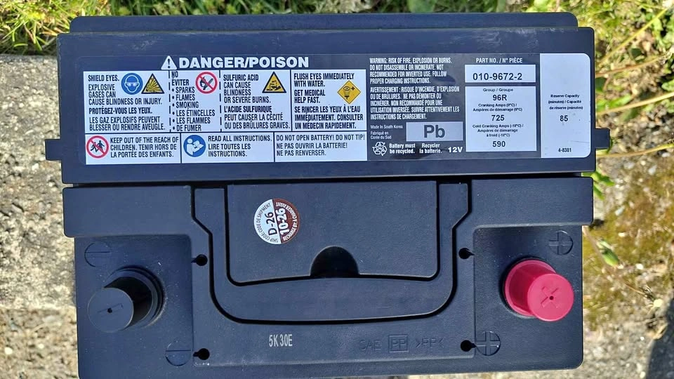 Car battery Size 96R, 590 CCA