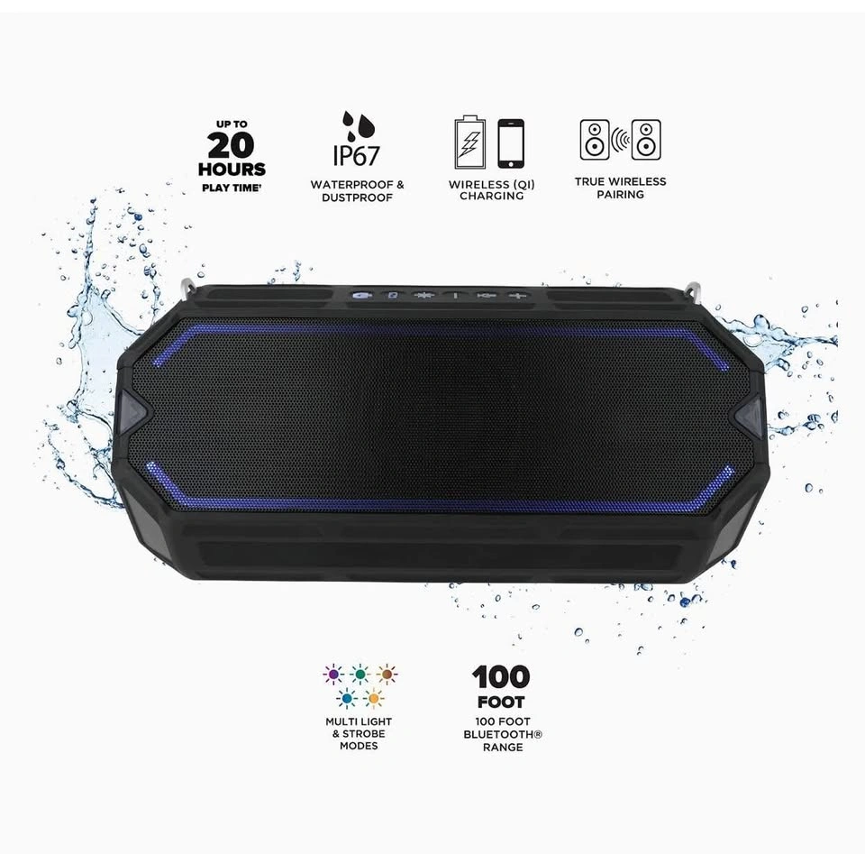 Altec Lansing HydraShock Waterproof BT Speaker w/ Wireless Charg - photo 2
