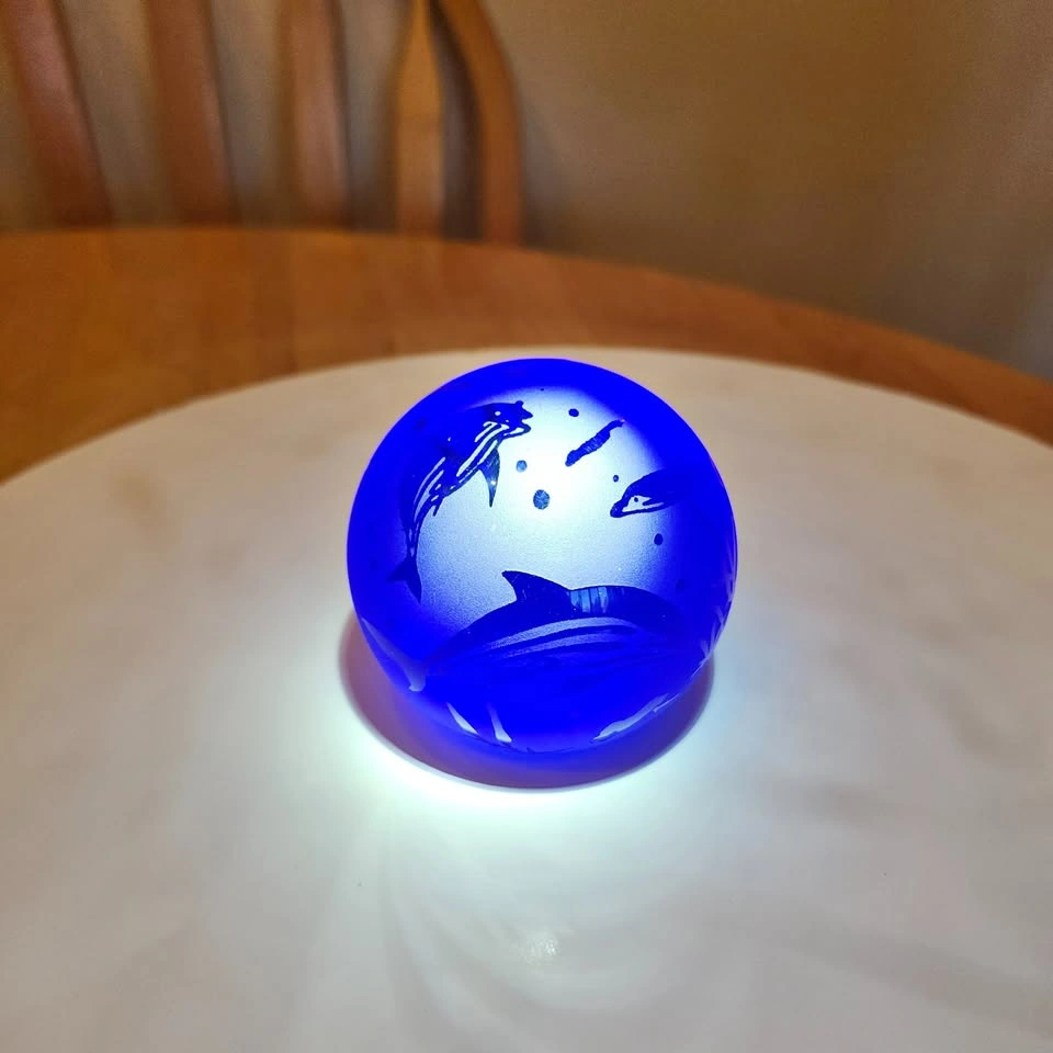 Beautiful Cobalt Blue Marine Life Paperweight
