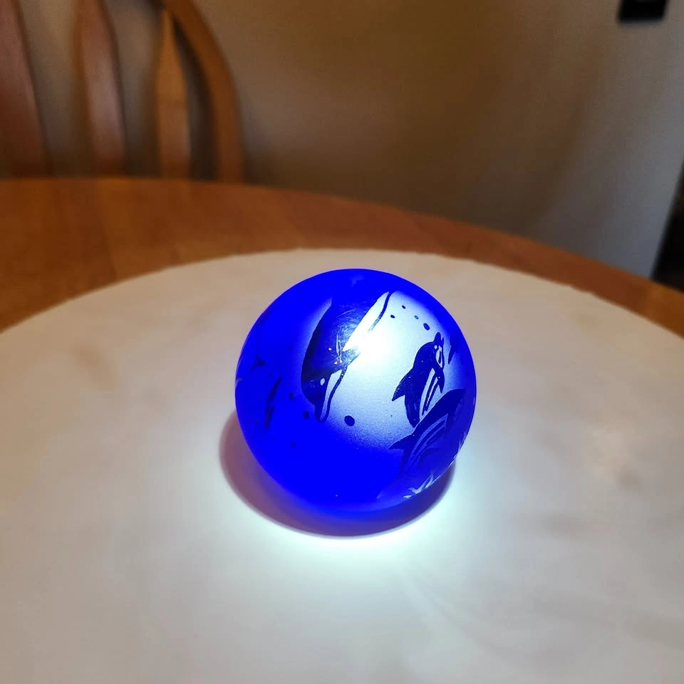 Beautiful Cobalt Blue Marine Life Paperweight - photo 3
