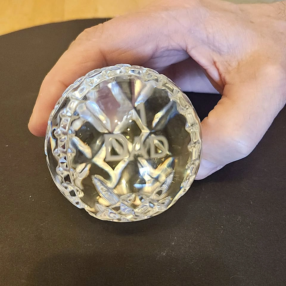 Waterford Crystal Baseball Paperweight - #1 Dad