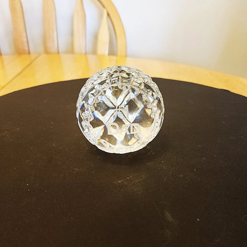 Waterford Crystal Baseball Paperweight - #1 Dad - photo 4