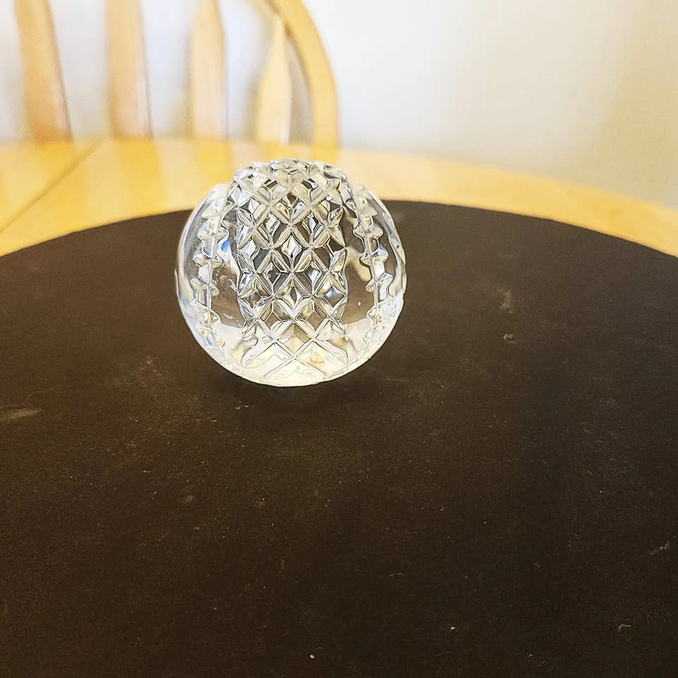 Waterford Crystal Baseball Paperweight - #1 Dad - photo 5