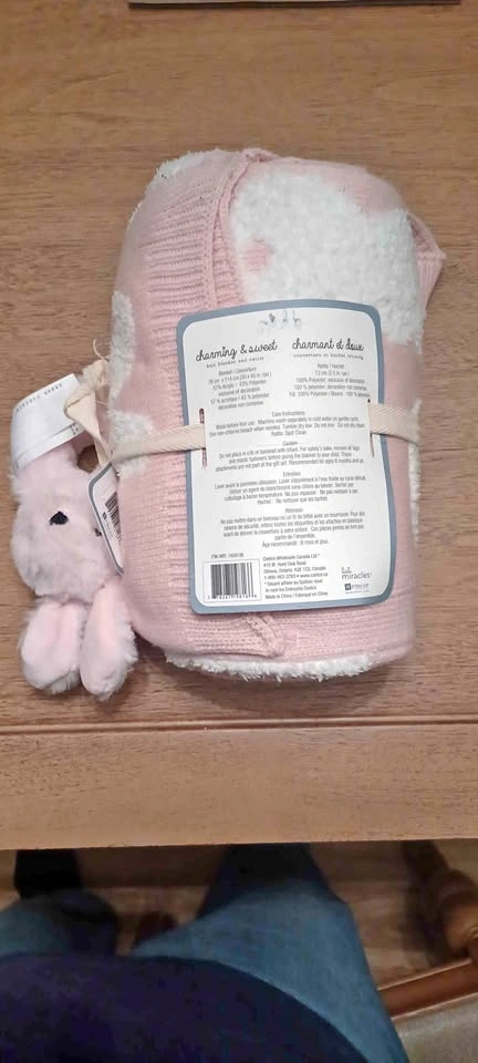 Little Miracles Baby Blanket with Bunny Rattle
